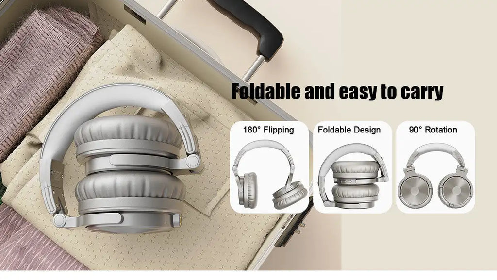 Oneodio Pro-C Wireless Headphones with 50mm Neodymium Drivers 110Hrs Playing Time BT 5.2 Foldable Deep Bass Stereo Headset