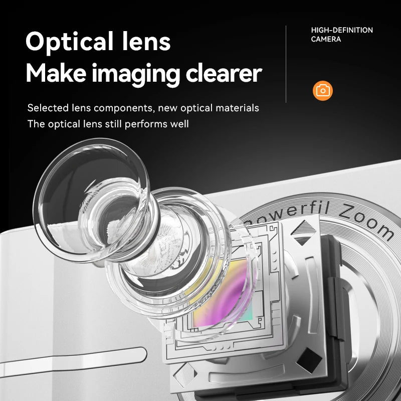 Digital Cameras1080P Camera 44MP Camera Portable Compact Camera with 2.4 Inch LCD Screen16x Digital Zoom, 32G Micro Memory Card