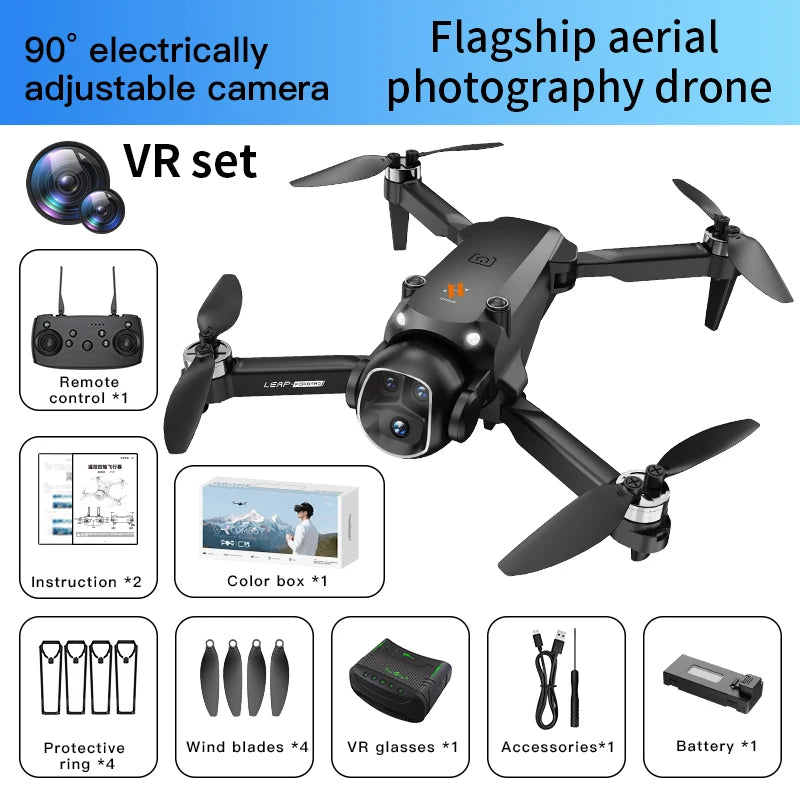 H21 Drone with VR Glasses 4K High-Definition Camera Brushless Motor RC Quadcopter optical flow dron aerial photography aircraft
