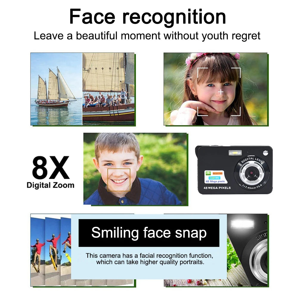 HD Digital Cameras With LCD Screen Child Cameras Outdoor Anti-Shake Instant Photo Camera Rechargeable Photography Camcorder