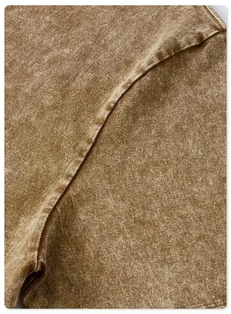 Men's T-shirt, pure cotton short-sleeved, men's T-shirt, washed, loose fit, pure cotton shirt