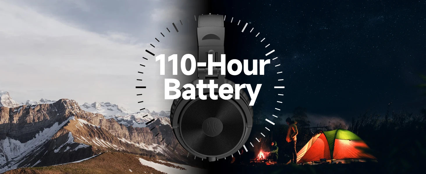 Oneodio Pro-C Wireless Headphones with 50mm Neodymium Drivers 110Hrs Playing Time BT 5.2 Foldable Deep Bass Stereo Headset