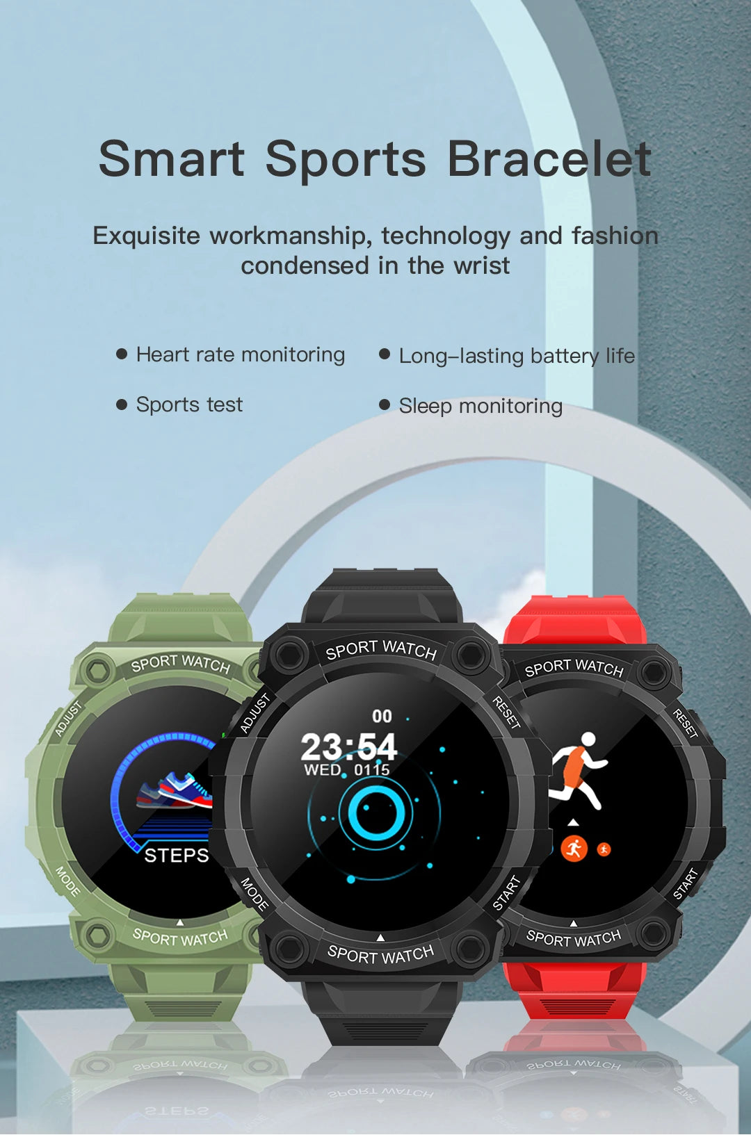 New Smart watch Men Women Heart Rate Blood Pressure Monitoring Bluetooth Smartwatch Fitness Tracker Watch Sport For Android Ios