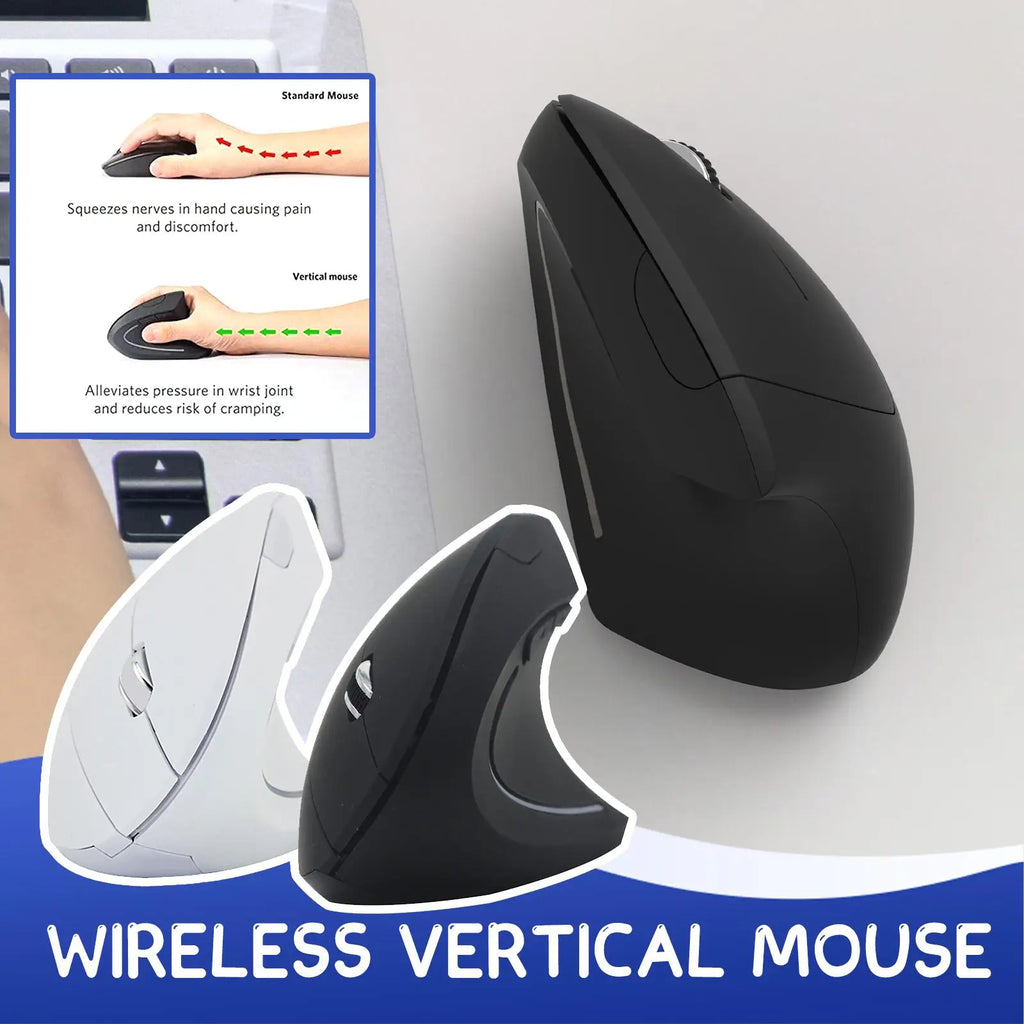 Ergonomic Vertical 2.4G Mute Mouse Wireless Computer Gaming Mice USB Optical DPI Mouse Right Left Hand For Laptop PC Desktop