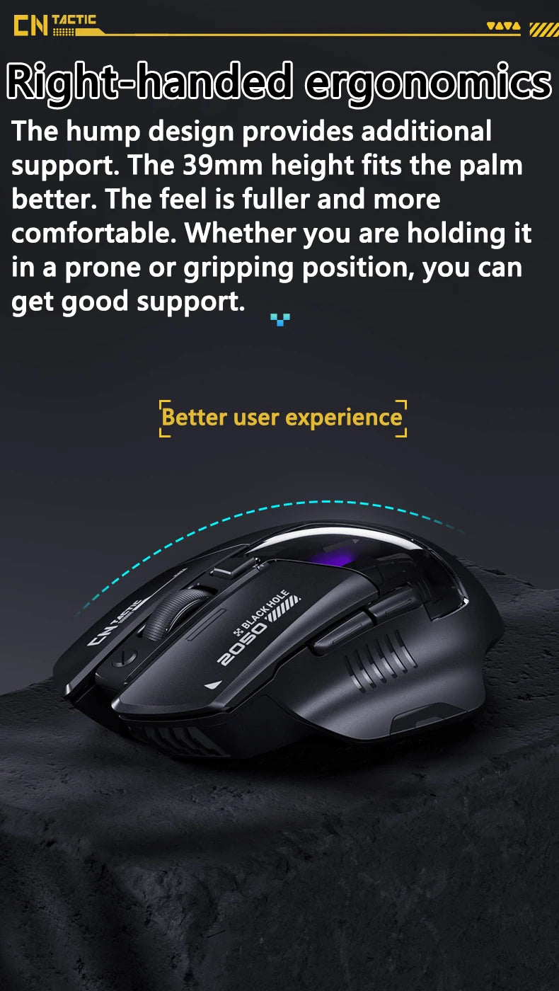 Inphic A9 Explorer Wireless Gaming Mouse 500mA Battery Level Display Ergonomics Bluetooth Office Mouse For PC Laptop