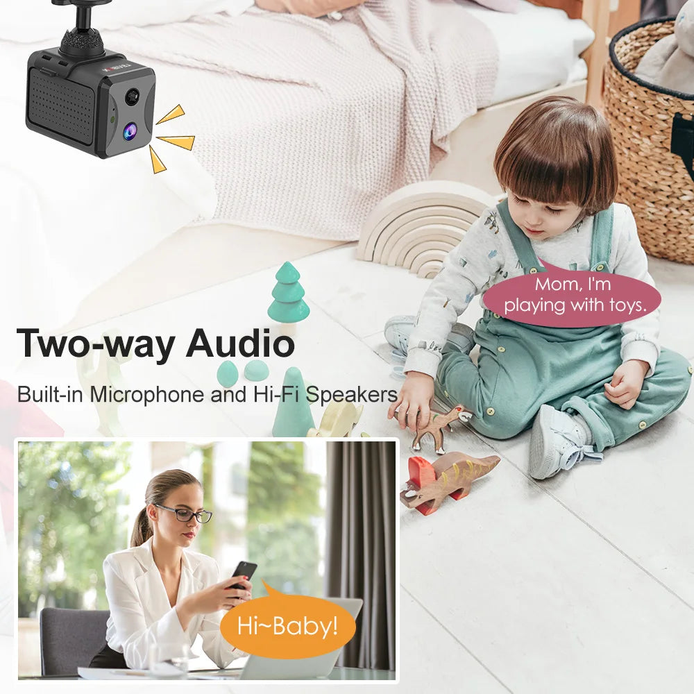 LS VISION 5MP 4G Mini CCTV Camera Wirelsess Indoor WiFi PIR Human Detection Night Vision Built-in Battery Surveillance Cameras