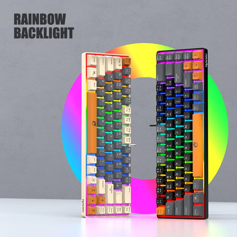RAIKULei Kui K68 Wired Keyboard Three Color Customized Gaming Luminous Keyboard Mechanical Feel