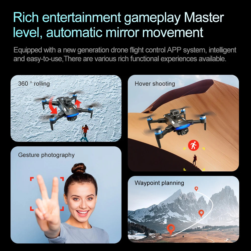 M6 RC Drone 8K HD Camera Professional Quadcopter With Screen FPV Remote Control Drone Toys For Beginners Gifts Indoor Outdoor