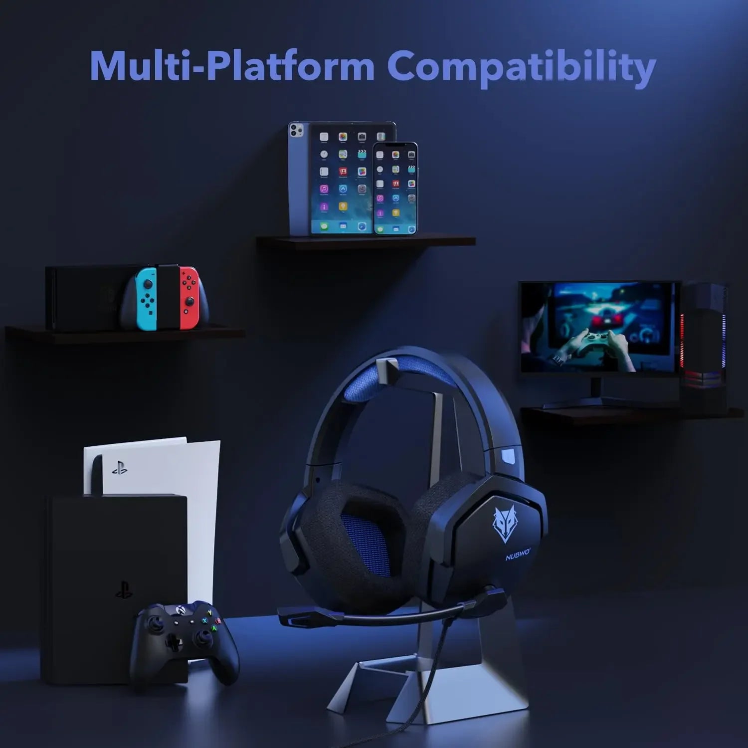 NUBWO N16 Gaming Headset Noise Canceling Mic,Stereo Sound Wired Headphone for PS5, PS4, Xbox One, Switch, PC,Gamer Headset