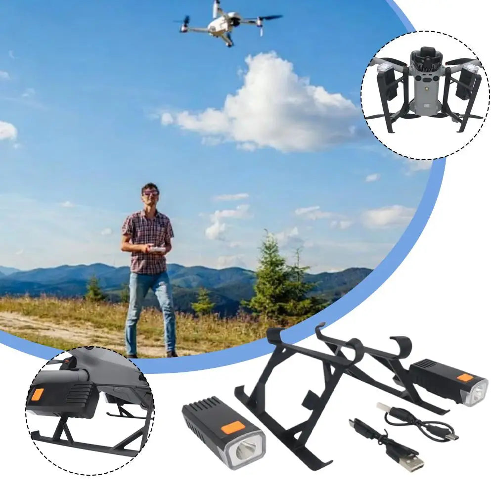 ﻿Landing Gear For DJI Mini 5 Pro Height Increasing Tripod Dual Light Searchlight Night Flight Lighting Drone Accessories