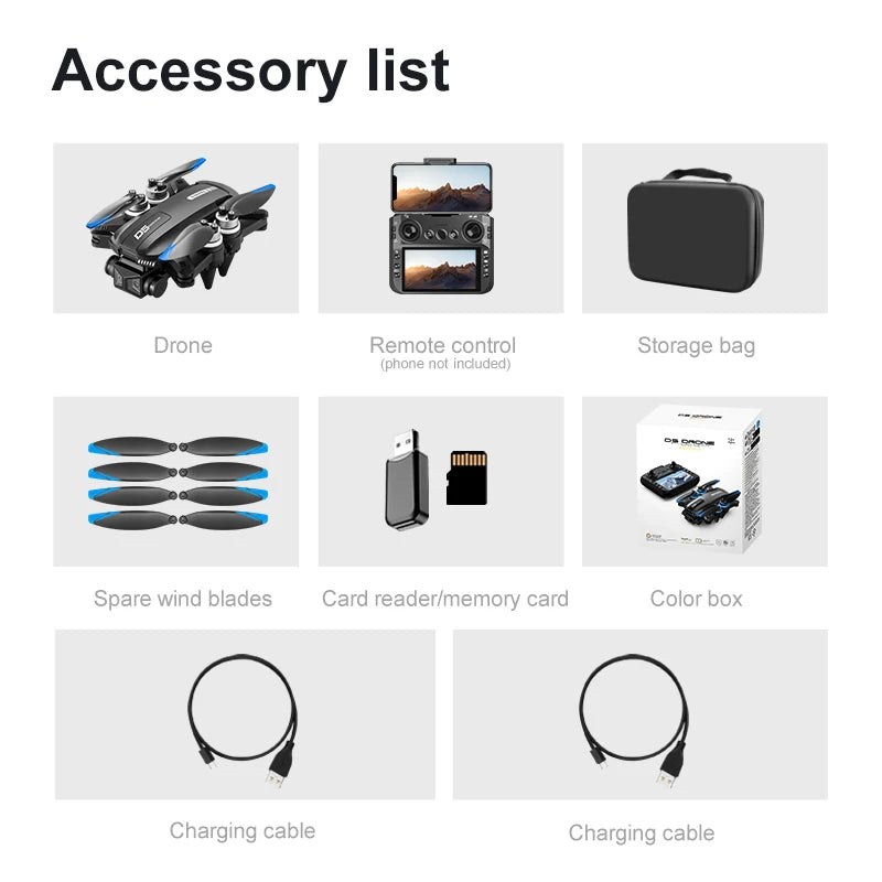 2025 D5 Drone 8K Dual Camera HD Remote Control Quadcopter With Obstacle Avoidance For Aerial Photography RC Drone Gift For Girls