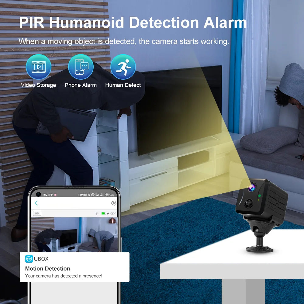 LS VISION 5MP 4G Mini CCTV Camera Wirelsess Indoor WiFi PIR Human Detection Night Vision Built-in Battery Surveillance Cameras