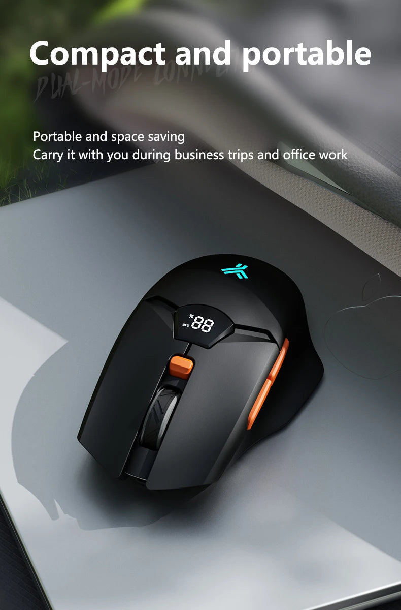 Warvank SX01 Bluetooth Wireless Mouse Smart Screen Battery Level Display Silent Office Mouse  600mAh Rechargeable Gaming Mouse