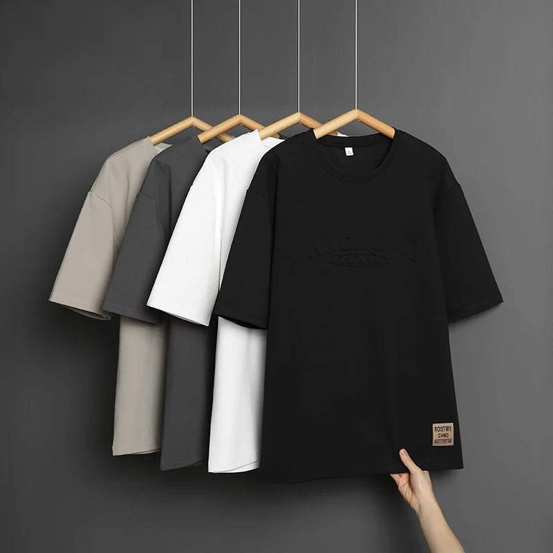 8XL Summer Men's T Shirt 2024 Retro Street Trendy Mens Loose Hip Hop Short Sleeve Casual Print Mens Streetwear Top Tees