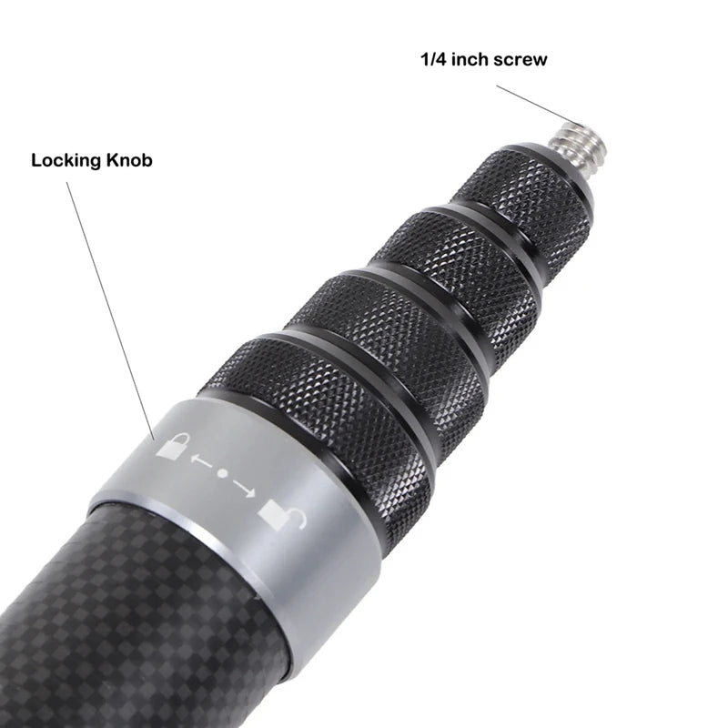 XB-For 360X4 3Meters Carbon Fiber Selfie Stick Invisible Sports Camera Telescopic Portable Recording Extension Stick