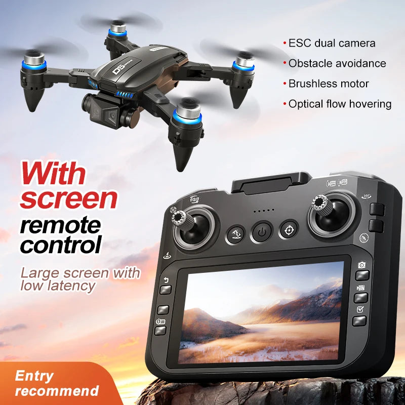 2025 D5 Drone 8K Dual Camera HD Remote Control Quadcopter With Obstacle Avoidance For Aerial Photography RC Drone Gift For Girls