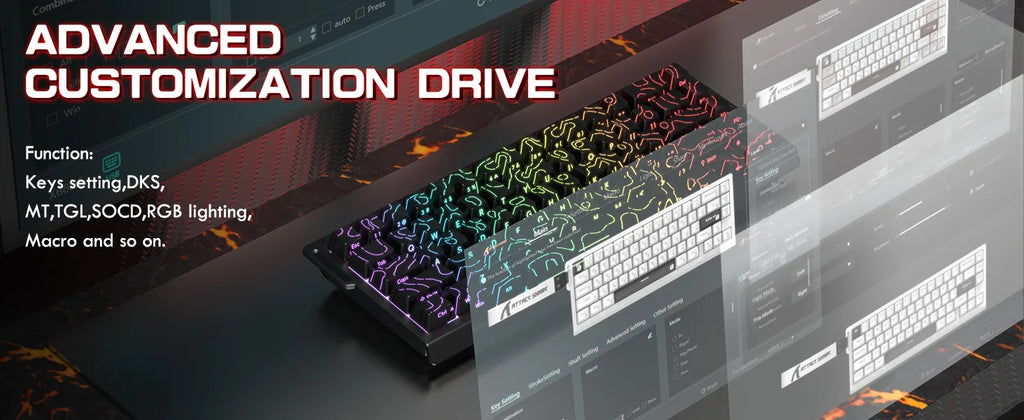 ATTACK SHARK X68 PRO HE Wireless Rapid Trigger Gaming Keyboard 8K Polling Rate Hot-Swap RGB Backlit