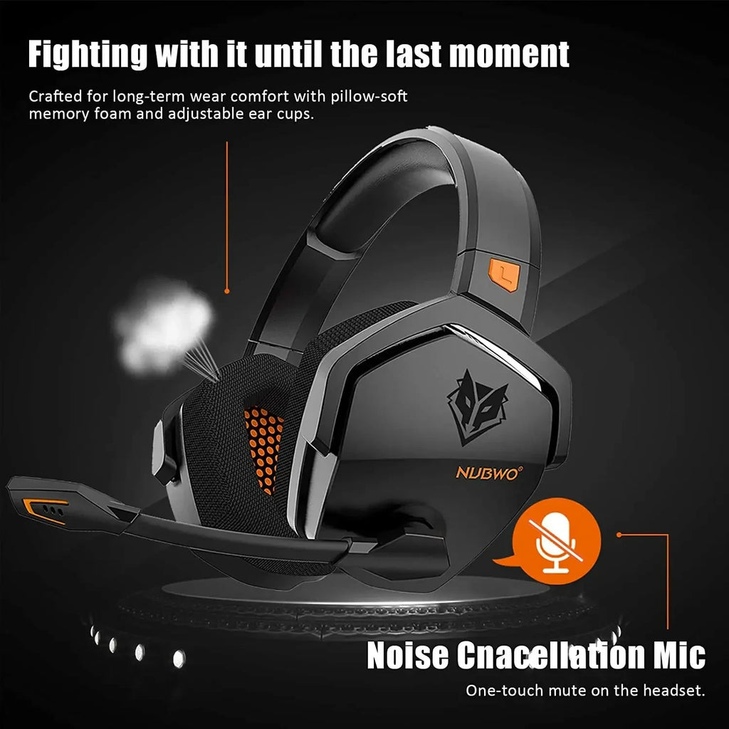 NUBWO G06 Dual Wireless Gaming Headset with Microphone for PS5, PS4, PC, Mobile, Switch 2.4GHz Wireless Bluetooth Headphone