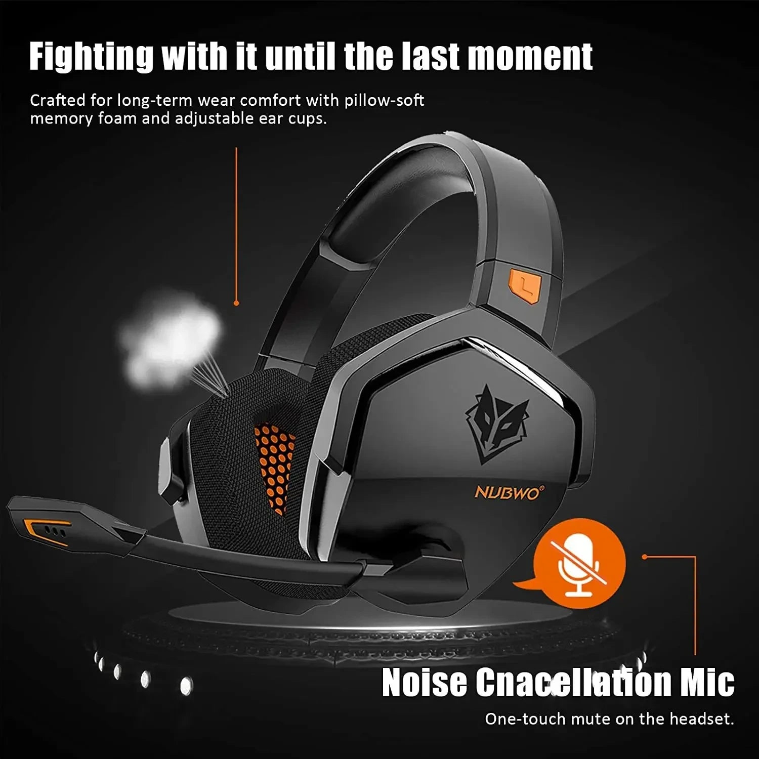 NUBWO G06 Dual Wireless Gaming Headset with Microphone for PS5, PS4, PC, Mobile, Switch 2.4GHz Wireless Bluetooth Headphone