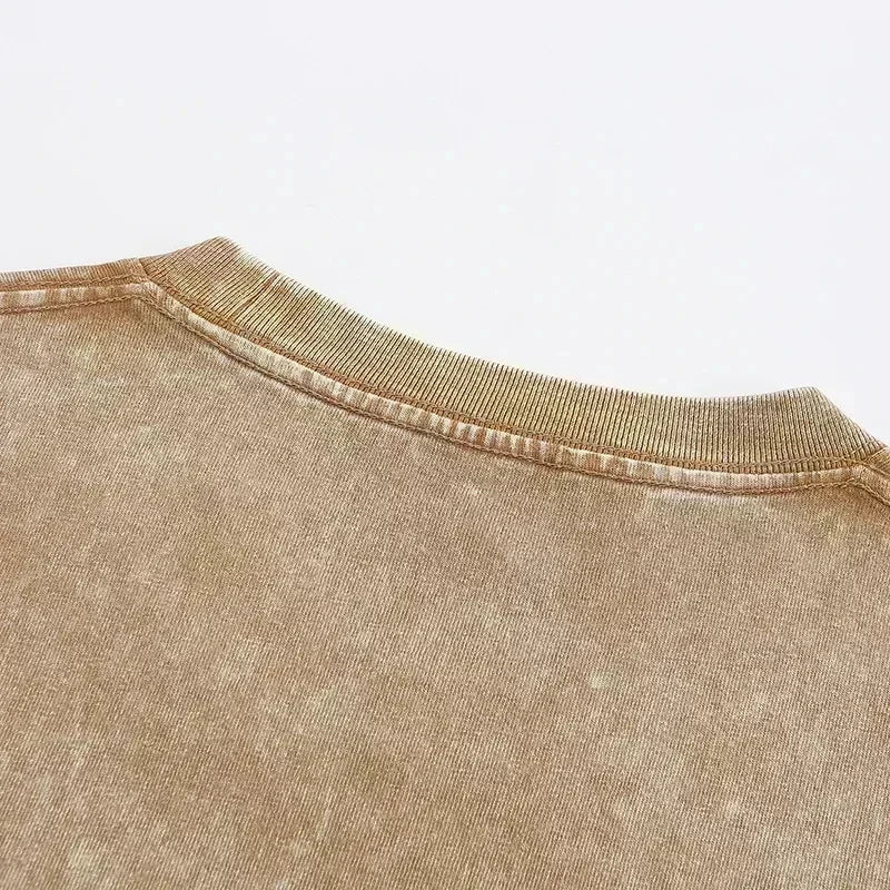 Men's T-shirt, pure cotton short-sleeved, men's T-shirt, washed, loose fit, pure cotton shirt