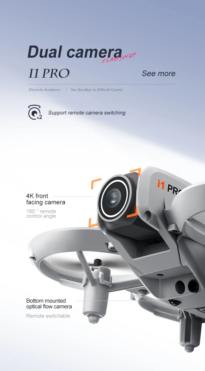 NEW Original I1 PRO Drone 4K Professional HD Aerial Photography Remote Control Aircraft HD Dual Camera  Quadcopter Toys