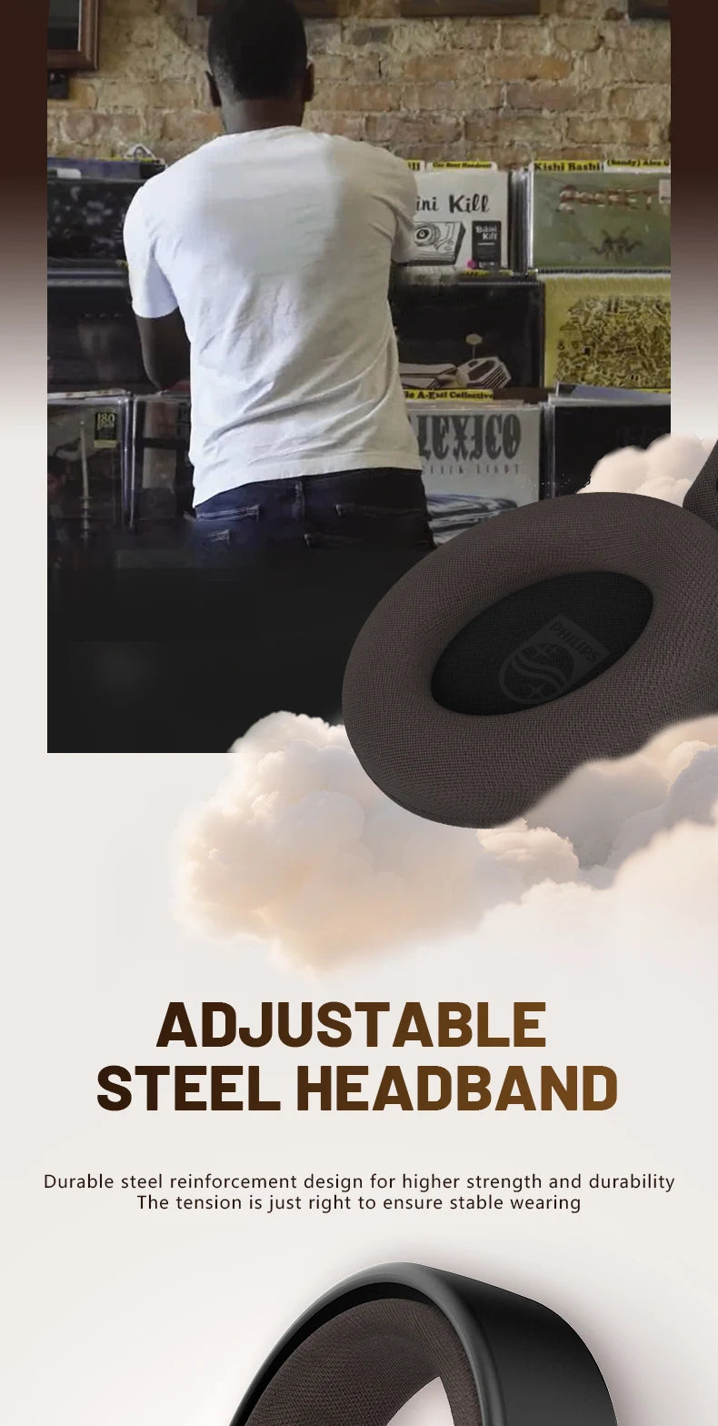 Philips SHP9500CY HiFi Open-Back Headphones Ultra-Comfortable Over-Ear Design  Crisp Clear Sound Lightweight & Durable Build