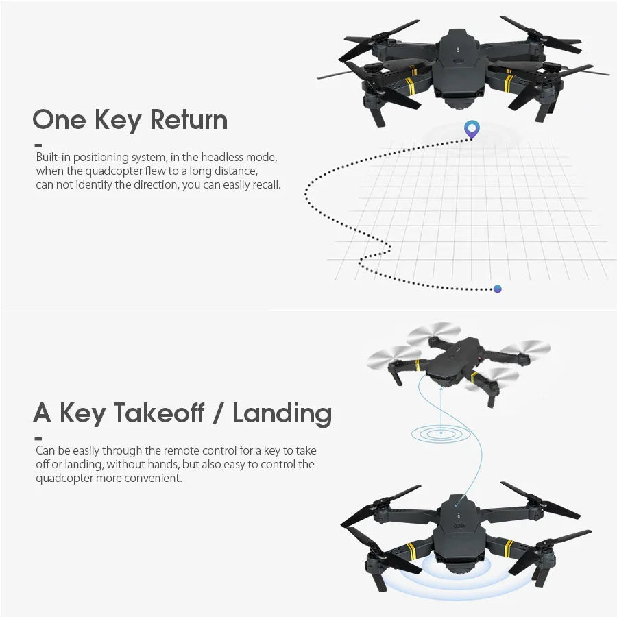 E88/E58  4K High-definition Drone Aerial Photography RC Aircraft Intelligent Fixed Height Four Axis Aircraft Children's Boy Toys