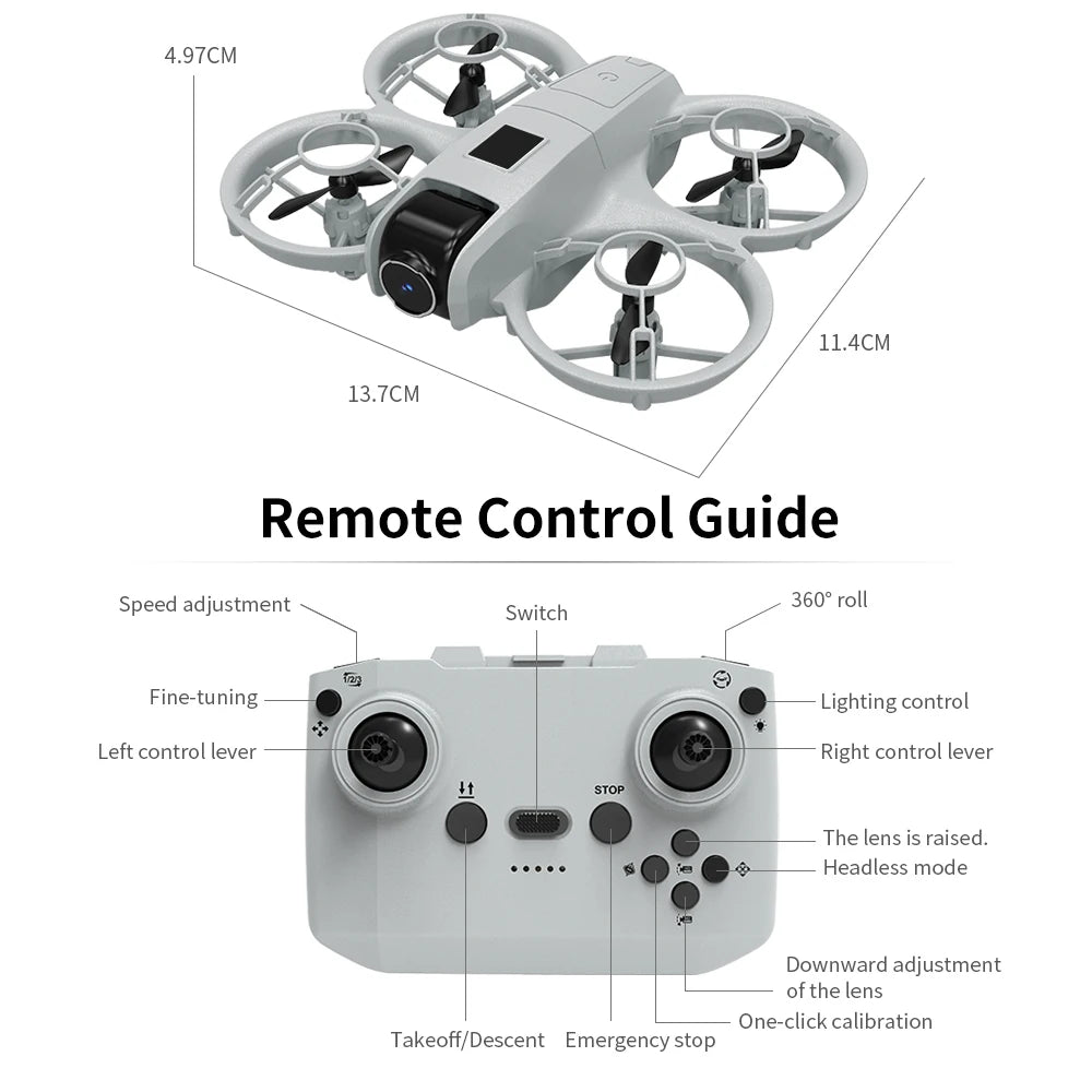 V2 Mini RC Drone 8K Professinal Wide Electric adjustment 180° HD Camera Foldable Intelligent Obstacle Avoidance Brushless Drone