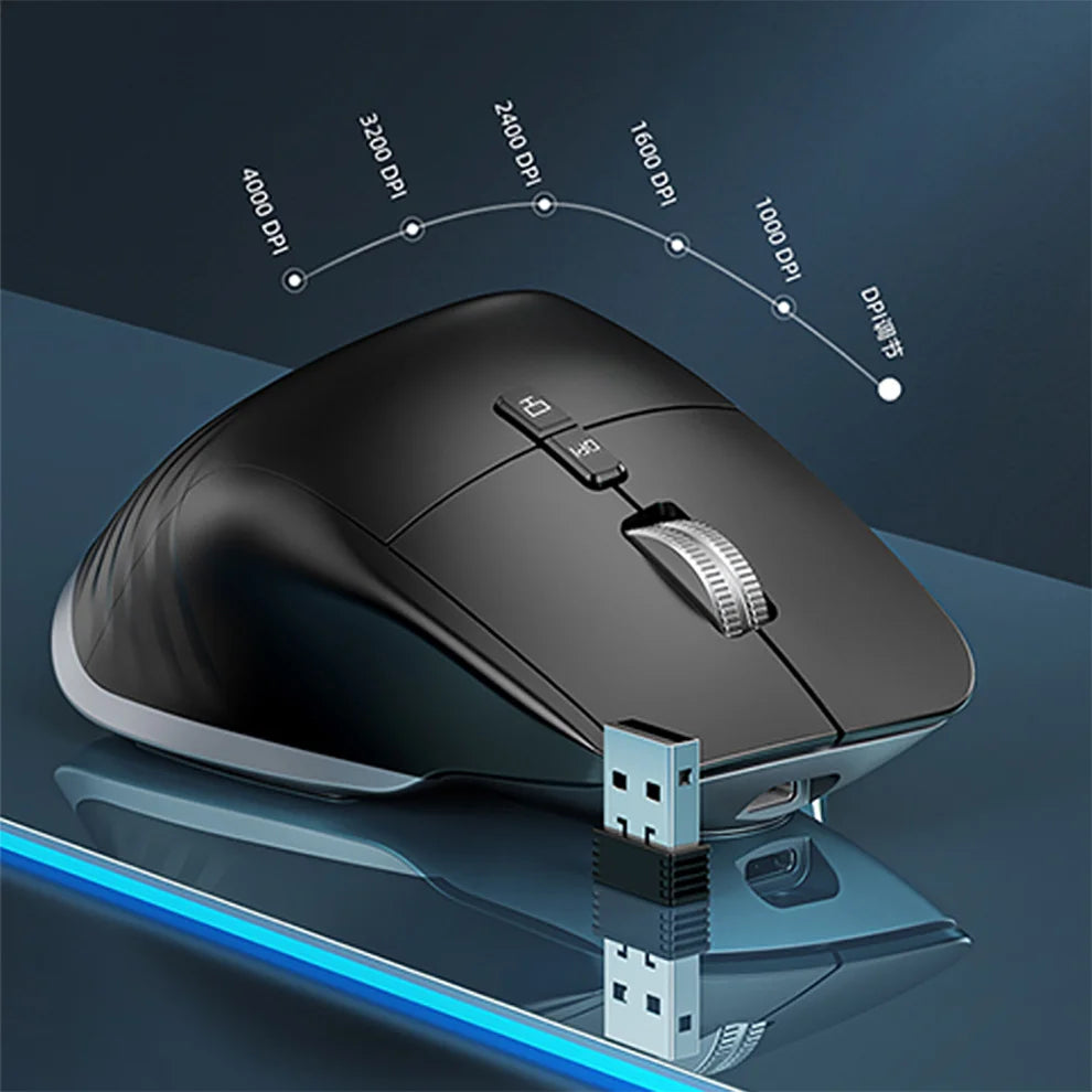 JOMAA 2.4G Wireless Bluetooth Mouse Rechargeable LED RGB Gaming Mouse  for Computer Gamer Office 4000DPI
