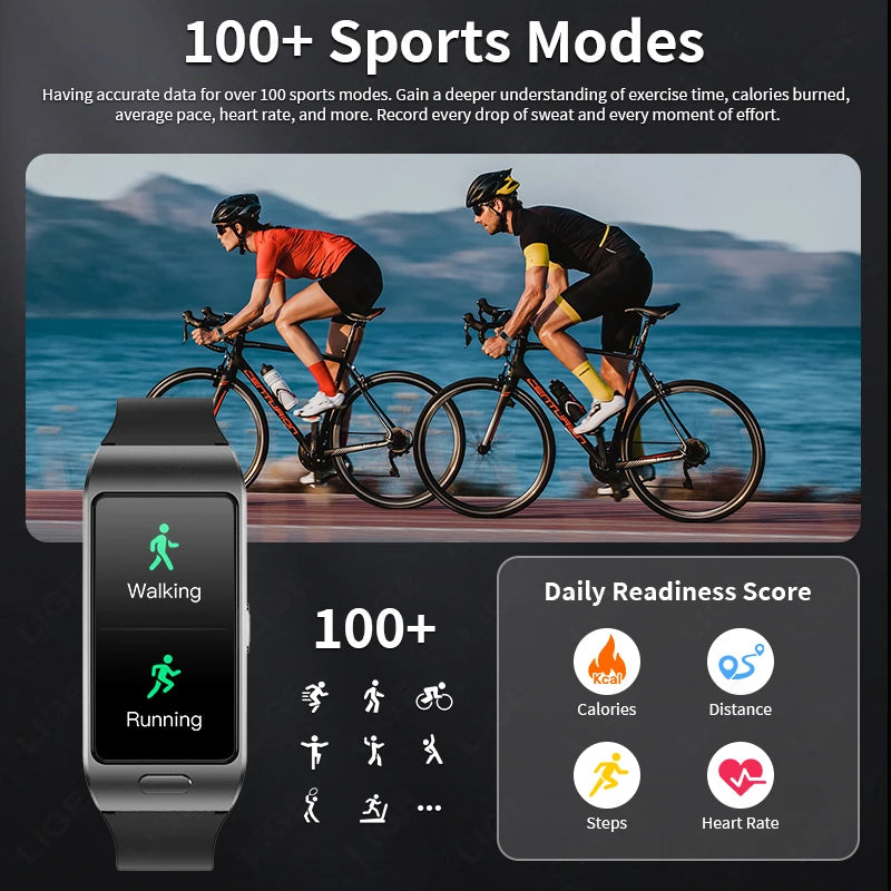 LIGE 2 In 1 TWS Headset Smart Watch 1.57" Men Women GPS Sports Fitness ECG Heart Rate Watches Bluetooth Call Music Smartwatch