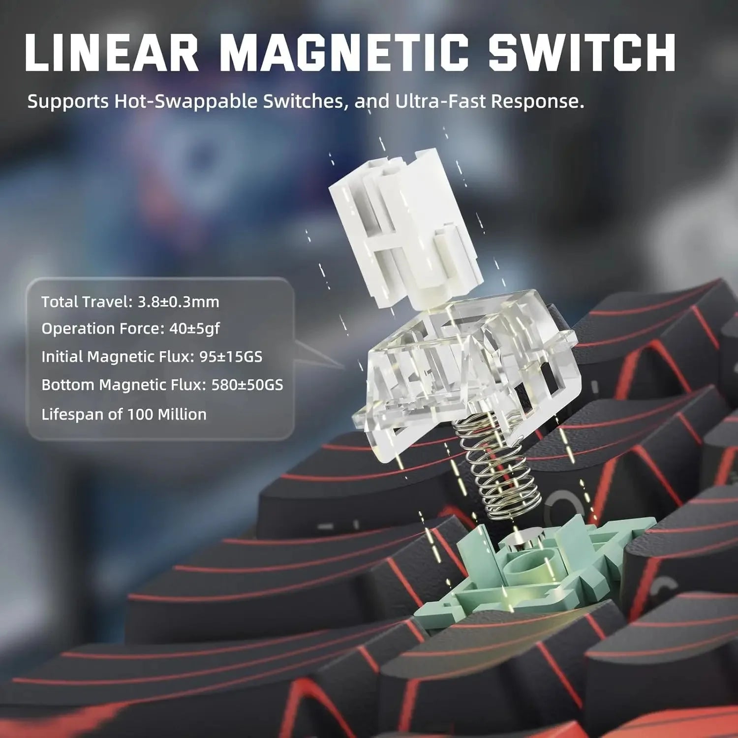 ATTACK SHARK X68 PRO HE Wireless Rapid Trigger Gaming Keyboard 8K Polling Rate Hot-Swap RGB Backlit