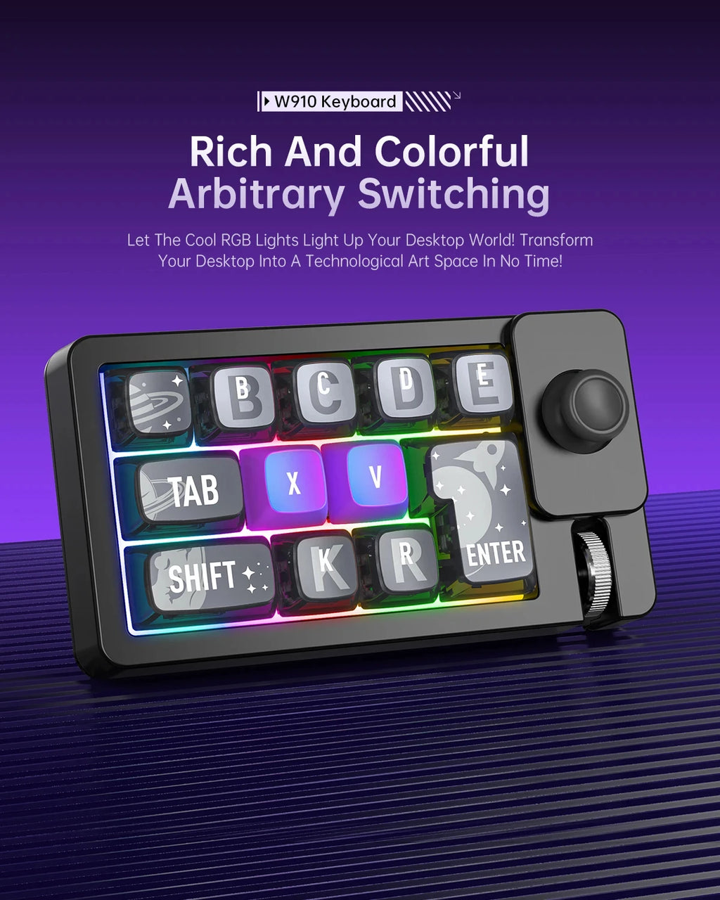 Wireless Mechanical Keyboard 2 Knob Bluetooth Keyboard RGB 12 Key Mini Button Gaming Keypad Mechanical Hot Swap Keyboard