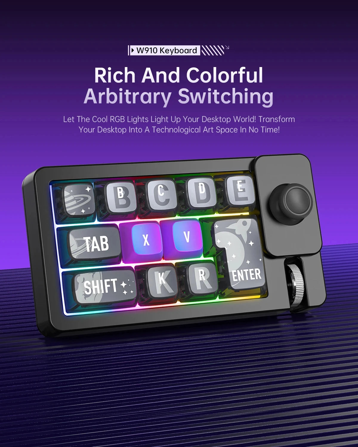 Wireless Mechanical Keyboard 2 Knob Bluetooth Keyboard RGB 12 Key Mini Button Gaming Keypad Mechanical Hot Swap Keyboard