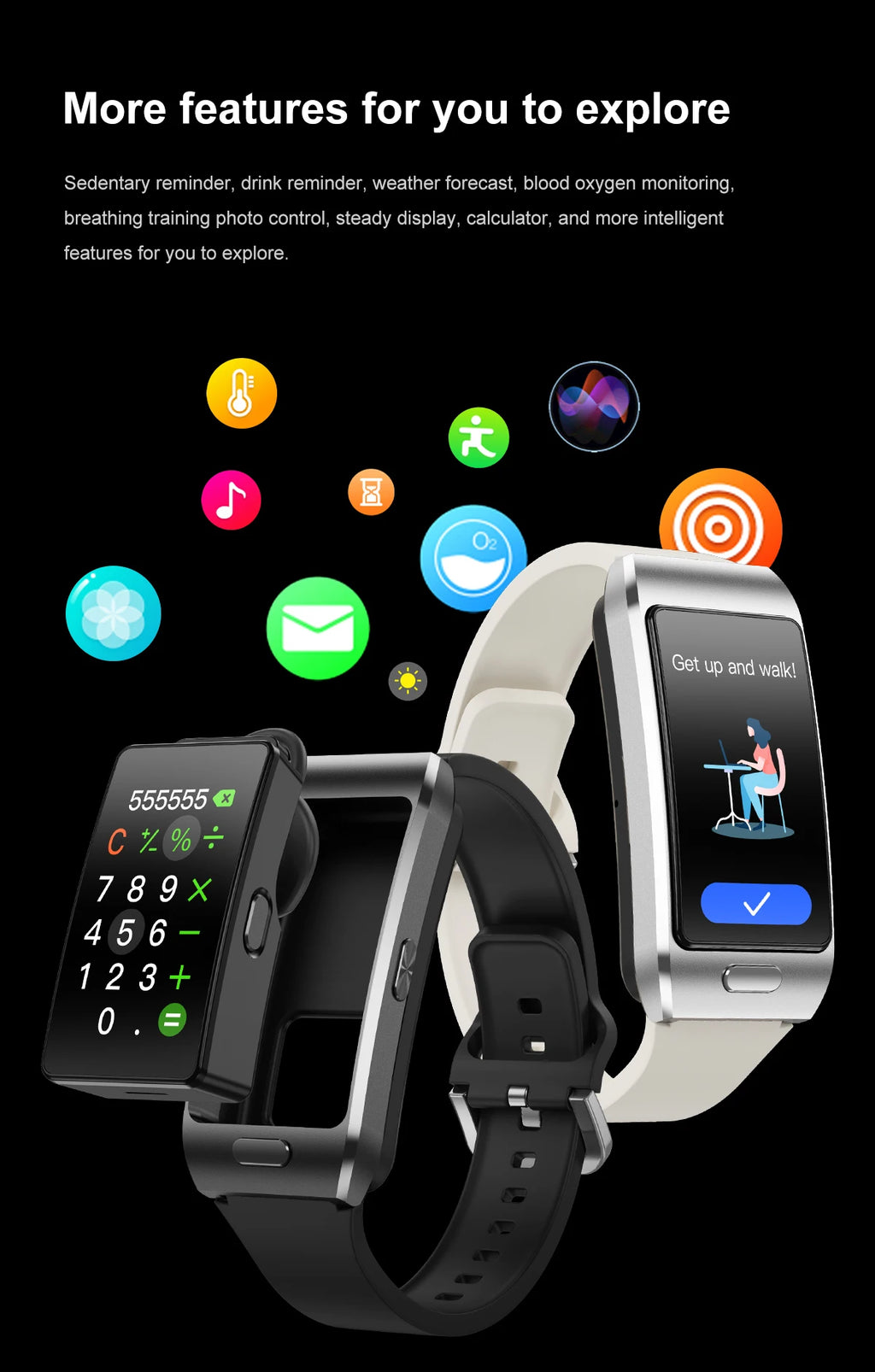 LIGE 2 In 1 TWS Headset Smart Watch 1.57" Men Women GPS Sports Fitness ECG Heart Rate Watches Bluetooth Call Music Smartwatch