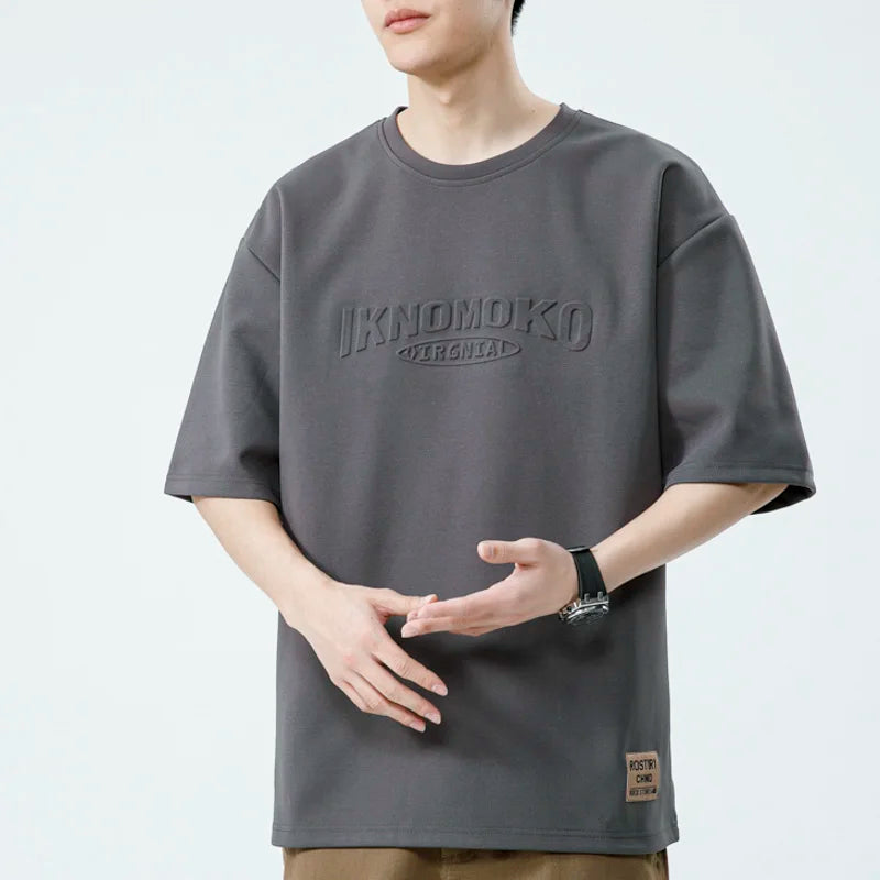 8XL Summer Men's T Shirt 2024 Retro Street Trendy Mens Loose Hip Hop Short Sleeve Casual Print Mens Streetwear Top Tees