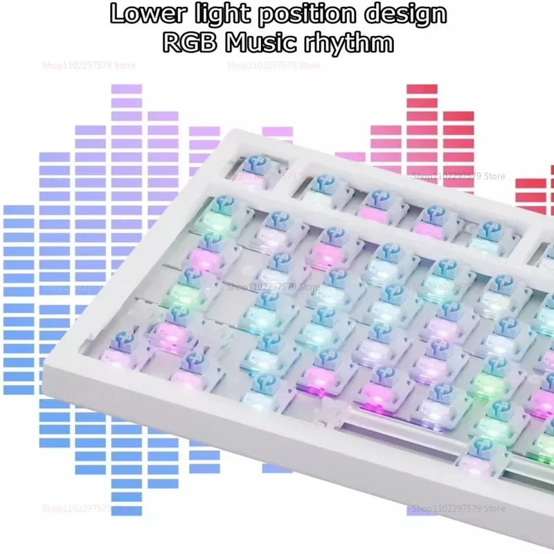 AK820 Wired Mechanical Gaming Keyboard 75 Compact Layout Hot Swappable RGB Backlit Esports Keyboard for PC Laptop Windows Mac