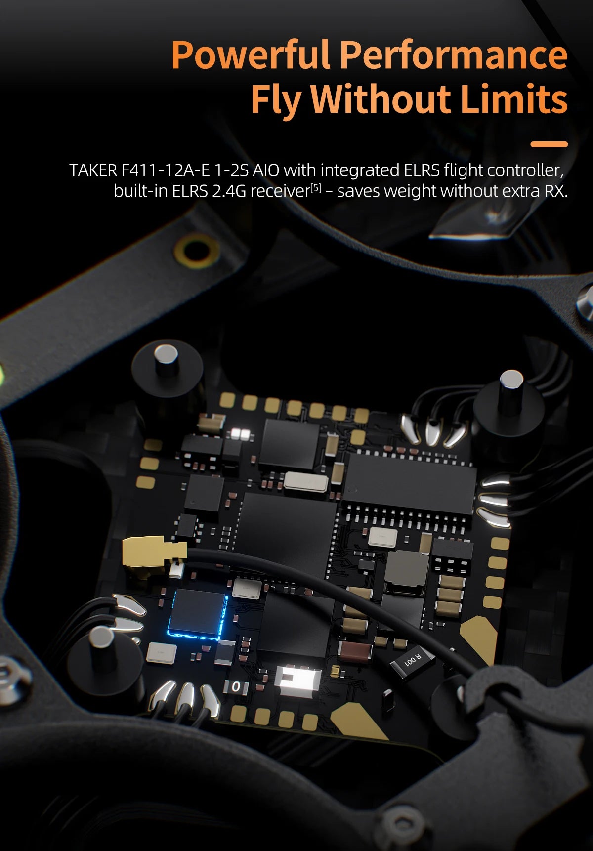 GEPRC DarkStar16 FPV Quadcopter O4 Air Unit PRO /WTFPV 1.6 Inch SPEEDX2 1003 14800KV LiHV 2S 530mAh 1636-4 RC Freestyle Drone