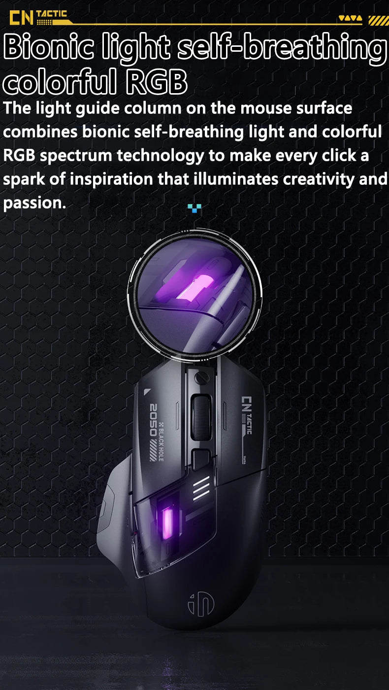 Inphic A9 Explorer Wireless Gaming Mouse 500mA Battery Level Display Ergonomics Bluetooth Office Mouse For PC Laptop