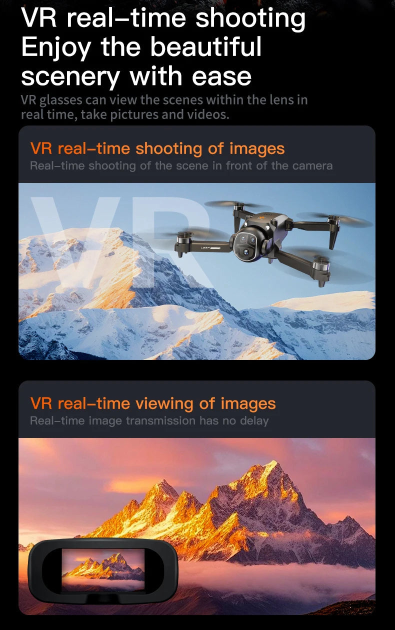 H21 Drone with VR Glasses 4K High-Definition Camera Brushless Motor RC Quadcopter optical flow dron aerial photography aircraft